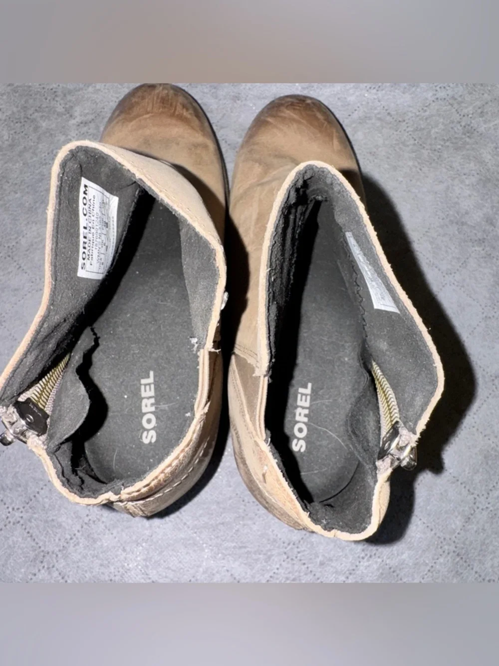 Sorel Joan of Arctic Wedge II Boot NL3365 Taupe Camel Zip Size 8